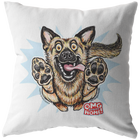 Happy Excited Jumping German Shepherd Pillow