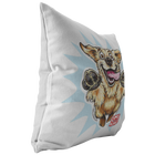 left side view of a Golden retriever pillow