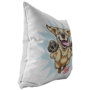 left side view of a Golden retriever pillow