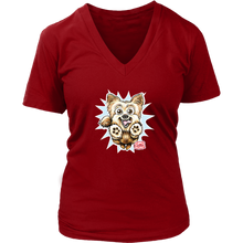 Load image into Gallery viewer, Yorkshire Terrier (Yorkie) - District Womens V-Neck for Dog Lovers