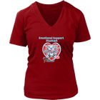 Emotional Support Human - Blue Nose Pitbull Womens V-Neck Shirt for Dog Lovers