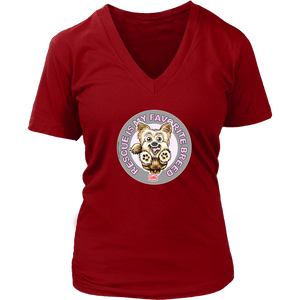 Rescue is My Favorite Breed - Yorkie - Womens V-Neck for the Yorkshire Terrier Dog Lover