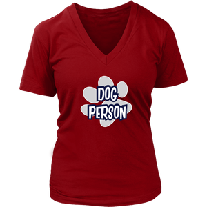 dog person v-neck t-shirt for women dog lovers