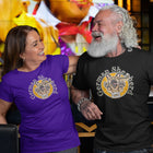 a woman and a man laughing wearing German Shepherd dog lovers shirts
