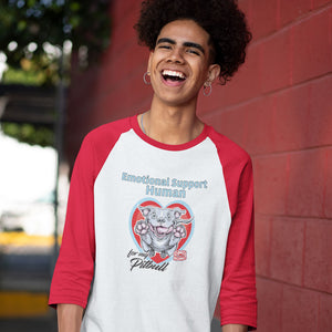 Emotional Support Human - Blue Nose Pitbull - Canvas brand Unisex 3/4 Raglan