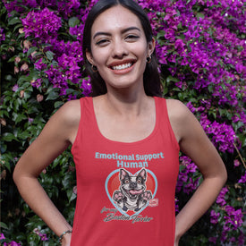 Emotional Support Human - Boston Terrier - Next Level Racerback Tank