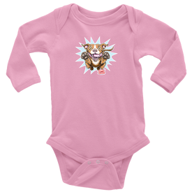 OMG Red Nose Pitbull - Long Sleeve Baby Bodysuit