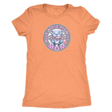 Load image into Gallery viewer, A soft a slim fitting Womens orange V-Neck by Next Level featuring the Blue Nose pitbull mom design on the front in full vibrant color.