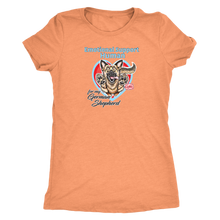 Load image into Gallery viewer, an orange Next Level Womens Triblend featuring the German Shepherd design in the Emotional Support Human collection