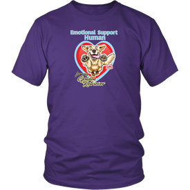a quality purple men's t-shirt by District featuring the original Golden Retriever artwork by OMG You're Home!