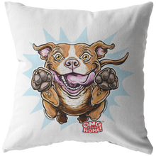 Load image into Gallery viewer, Red Nose Pit Bull Pillow