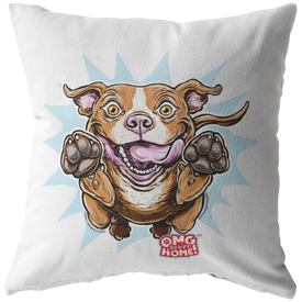Red Nose Pit Bull Pillow