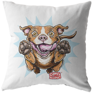 Red Nose Pit Bull Pillow