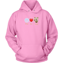 Load image into Gallery viewer, Peace Love Yorkie - Unisex Hoodie for the Yorkshire Terrier Dog Lover