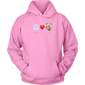 Peace Love Yorkie - Unisex Hoodie for the Yorkshire Terrier Dog Lover