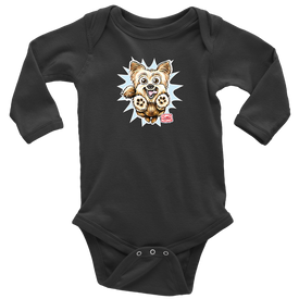 Yorkshire Terrier (Yorkie) - Long Sleeve Baby Bodysuit