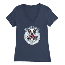 Load image into Gallery viewer, Boston Terrier - Bella Womens V-Neck for the Boston Terrier Dog Lover