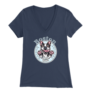 Boston Terrier - Bella Womens V-Neck for the Boston Terrier Dog Lover