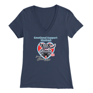 Emotional Support Human - Black Labrador Retriever - Womens V-Neck for Dog Lovers