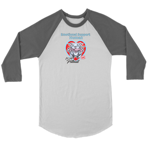 Emotional Support Human - Blue Nose Pitbull - Canvas brand Unisex 3/4 Raglan