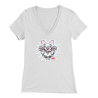 White French Bulldog - Frenchie - Bella Womens V-Neck