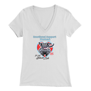 Emotional Support Human - Black Labrador Retriever - Womens V-Neck for Dog Lovers