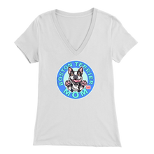 Load image into Gallery viewer, Boston Terrier Mom - Bella Womens V-Neck for the Bostie Mom