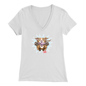 Red Nose Pitbull - Bella Womens V-Neck