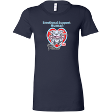 Load image into Gallery viewer, Womens navy blue t-shirt with Emotional Support Human for my Blue Nose Pitbull design on front