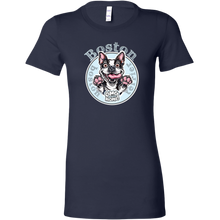 Load image into Gallery viewer, a navy blue shirt with a Boston Terrier dog design by OMG You&#39;re Home